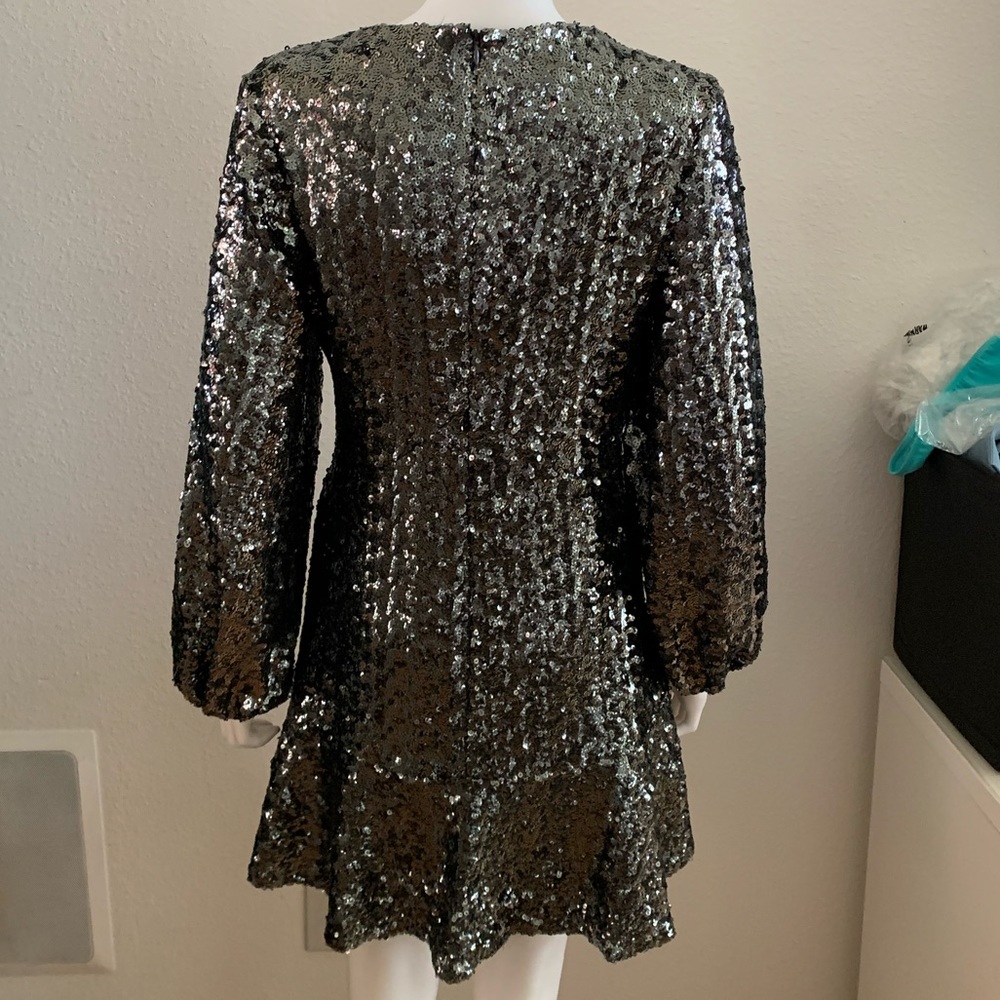 ALEXIS *Renada* gunmetal sequin party dress L - Picture 5 of 6